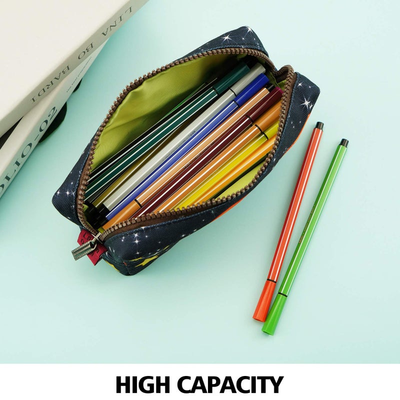 LParkin Space Canvas Galaxy Pencil Case Gifts Pen Bag Pouch Box Gadget Stationary Case Makeup Cosmetic Bag - Image 2